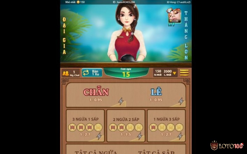 Các mức cược trong game tung đồng xu online