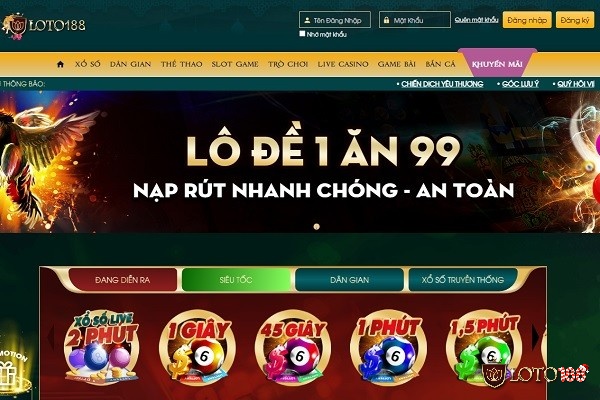 Tham gia chơi xổ sô, lô đề tại nhà cái Loto188