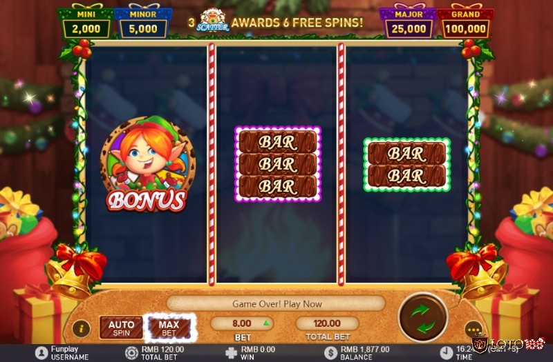 Max bet trong game lên đến 225 tín dụng