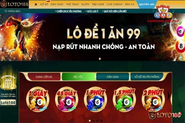 Tham gia chơi lô đề tại Loto188 uy tín chất lượng