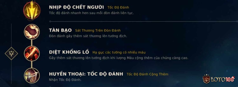 Bảng ngọc Kayle gia tăng Tốc độ đánh khi chơi ARAM