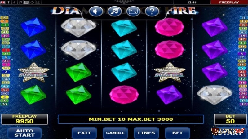 Diamonds on Fire đem đến cho người chơi trải nghiệm tốt với giao diện đẹp mắt