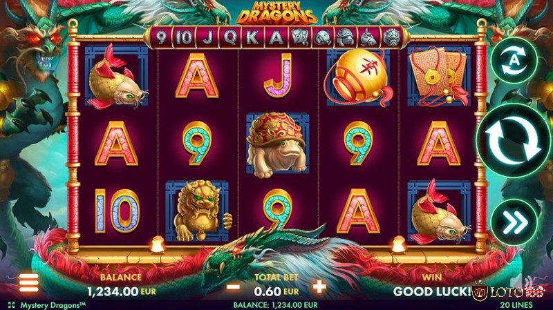 Mystery Dragons Slot có một lưới gồm năm cuộn và ba hàng