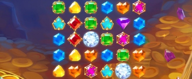 Các biểu tượng trong Jewel Race thiết kế đẹp mắt với hình ảnh động cuốn hút