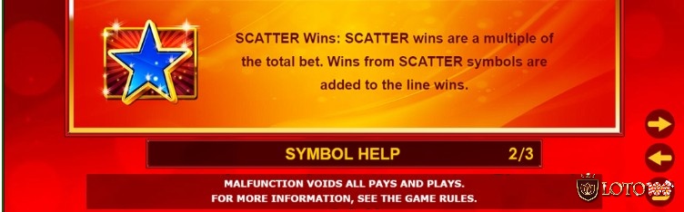 Biểu tượng Scatter trong Hot Scatter được đại diện bởi hình ngôi sao màu xanh