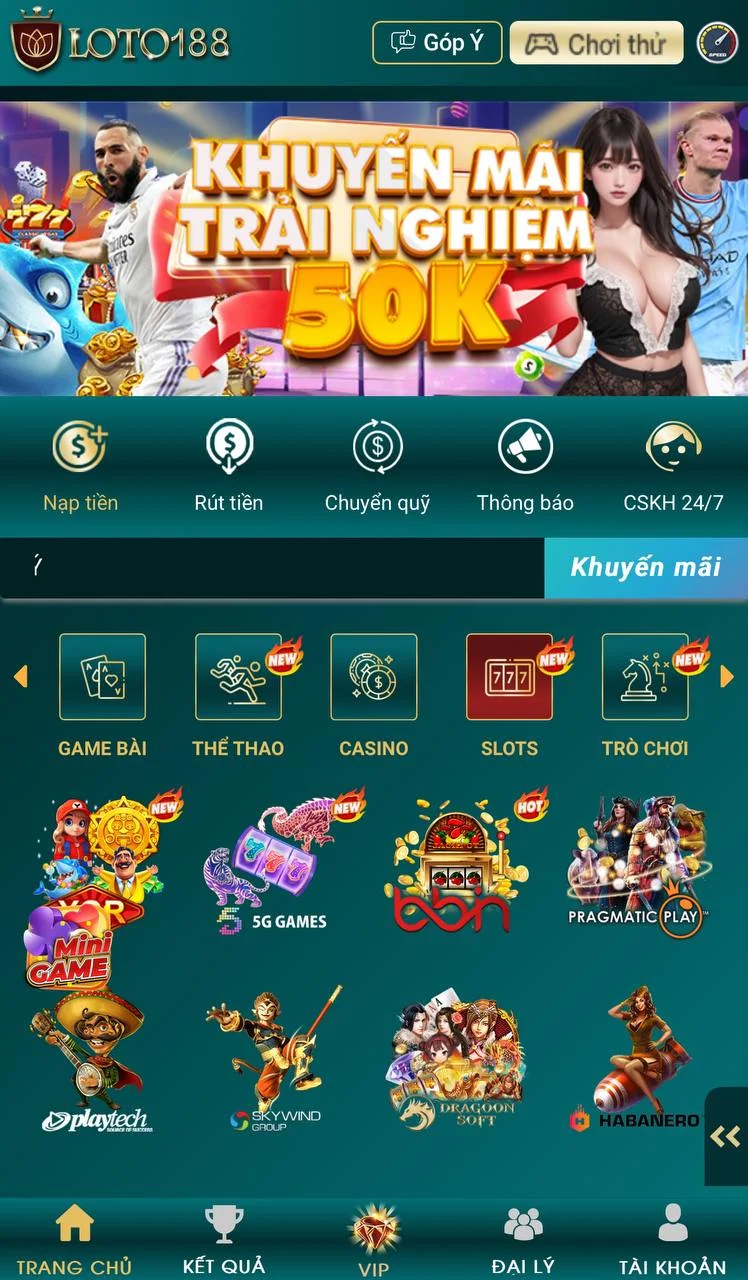 Slot Loto188 đa dạng chủ đề