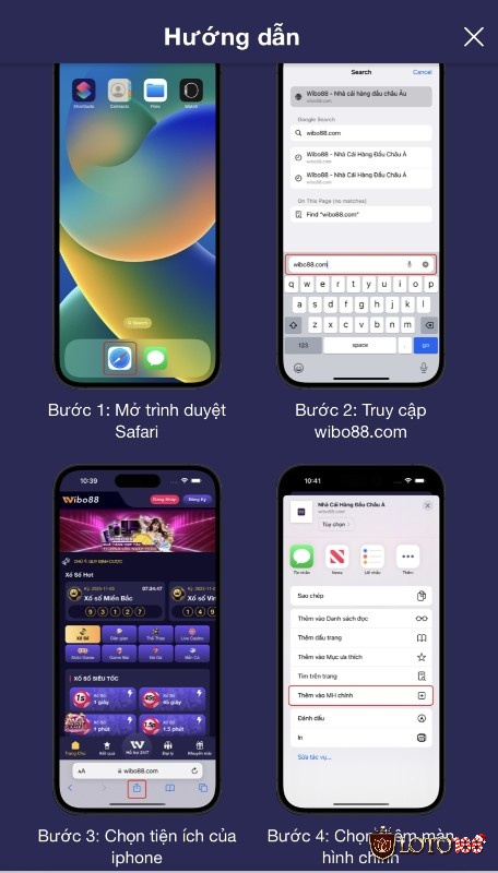 Cách tải app Wibo88 cho IOS rất nhanh gọn với các bước