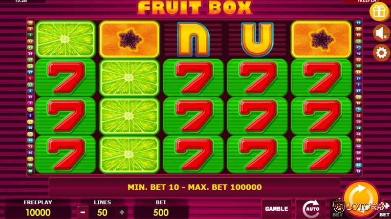 Fruit Box là slot theo chủ đề trái cây truyền thống với các biểu tượng rực rỡ